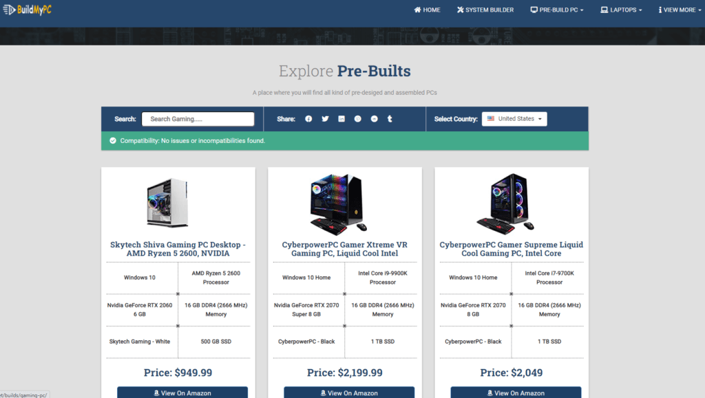 موقع  Build My PC لتجميع الكمبيوتر