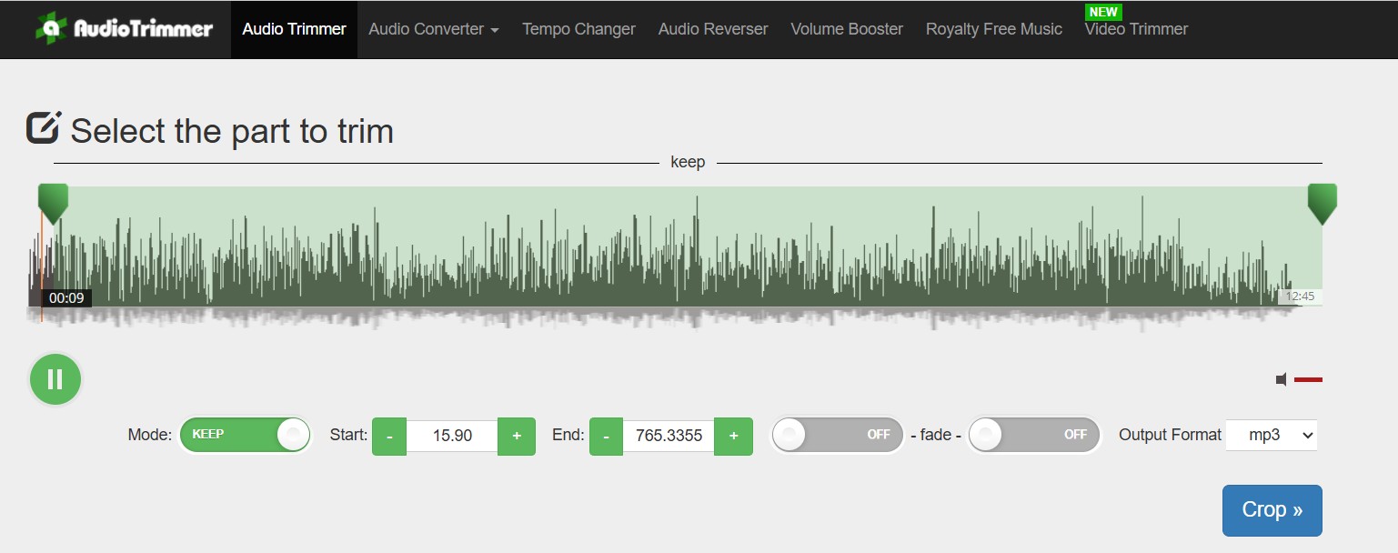 audiotrimmer موقع تقطيع النغمات