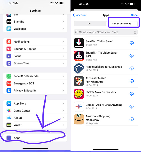 كيفية استرجاع التطبيقات المحذوفة المخفية على iPhone: