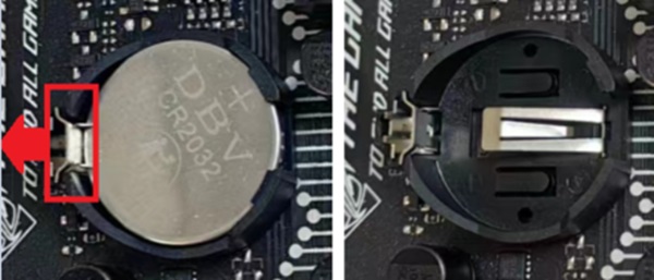 ازالة بطارية CMOS لضبط المصنع