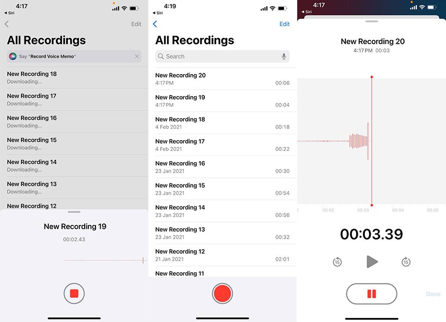 تسجيل مكالمات الايفون باستخدام Voice Memos