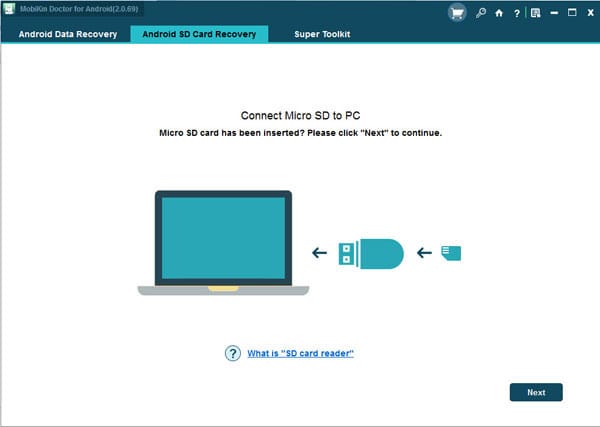 برنامج MobiKin Doctor ريكفري sd card