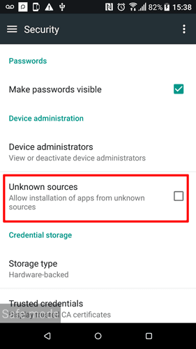 مصدر تطبيق apk غير معروف