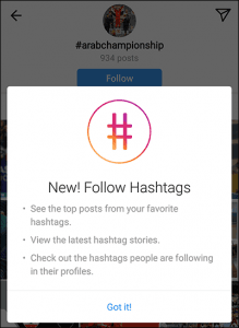 متابعة هشتاج على انستجرام
