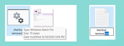 تغير اسم الملف لbat