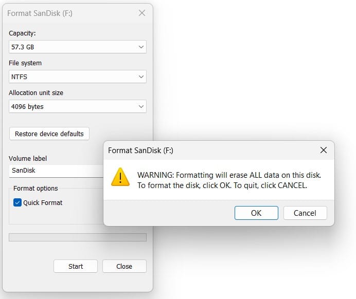 تهيئة الفلاشة لمنع عودة الفيروس