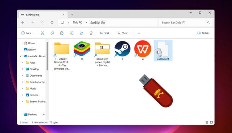إزالة فيروس Shortcut من الفلاشة
