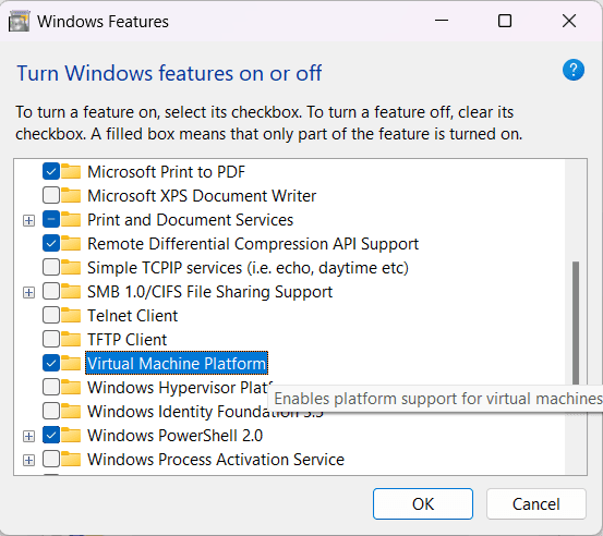 تفعيل ميزة Virtualization لدعم المحاكاة عبر ويندوز