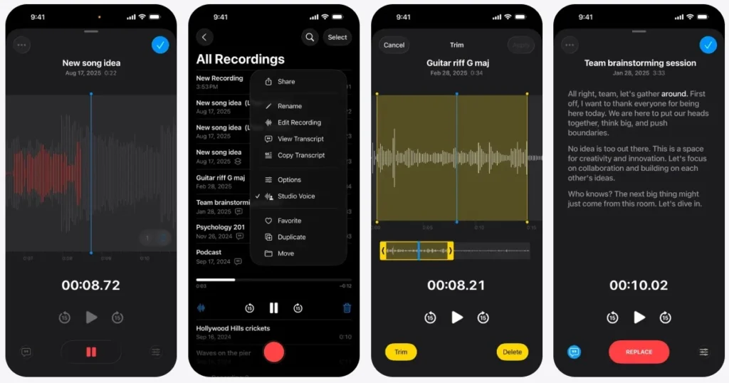 تطبيق Apple Voice Memos