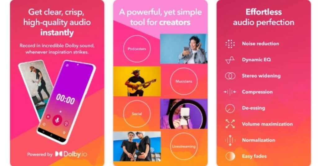 تطبيق Dolby On Record Audio & Music