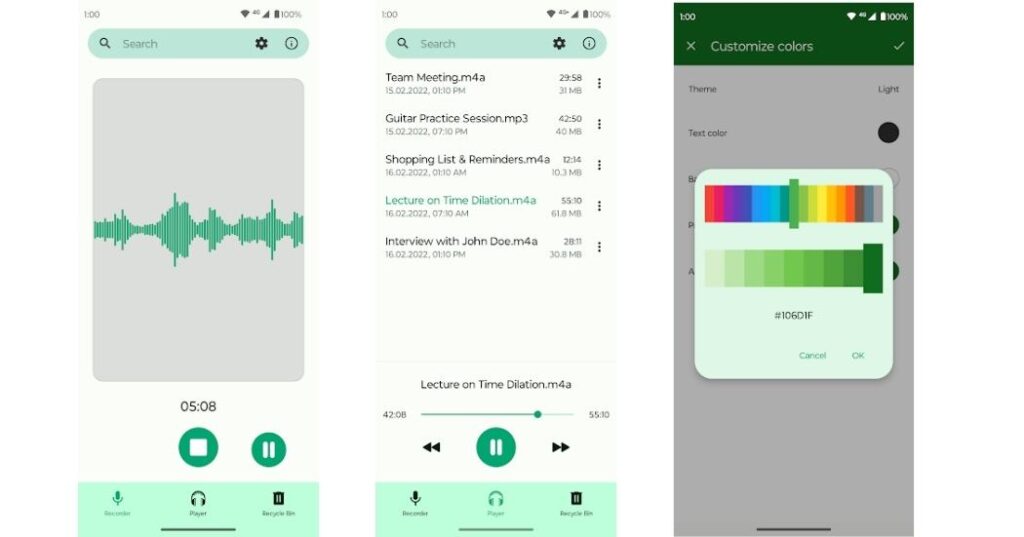 تطبيق Fossify Voice Recorder Beta
