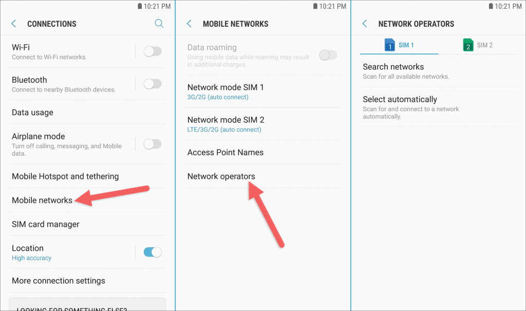 تغيير مشغل الشبكة SIM