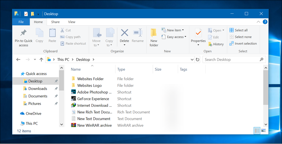 تنظيف سطح المكتب في ويندوز و10 أسهل الطرق لترتيب الديسك توب وجعله أكثر تنظيمًا Desktop-Folder-in-File-Explorer