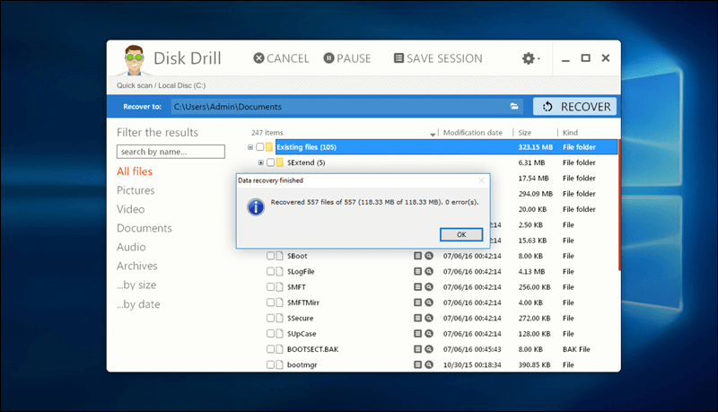 استرجاع الملفات بواسطة Disk Drill