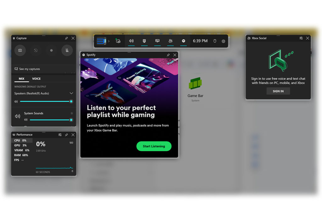 Xbox Game Bar اداة ويندوز لتسجيل الشاشة