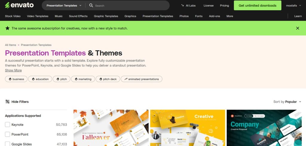 شرائح تقديمية من Envato Elements