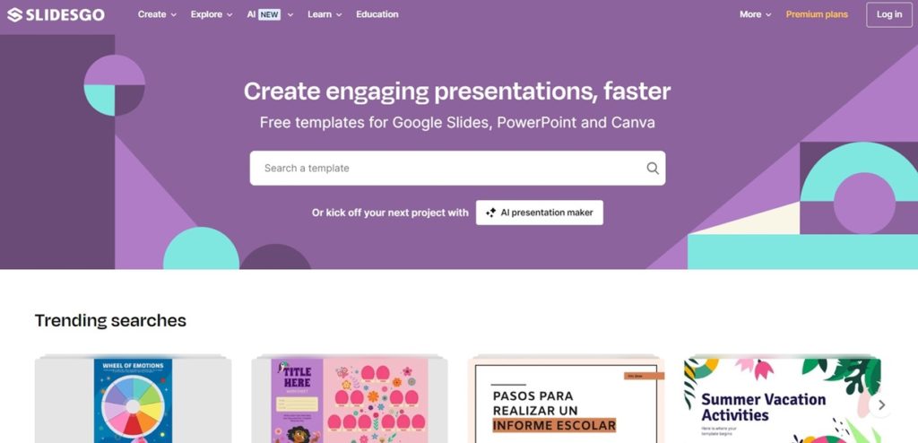 موقع Slidesgo لتحميل شرائح تقديمية جاهزة