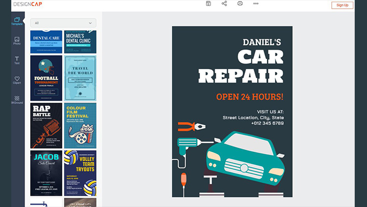 تصميم الصور اون لاين designcap 3