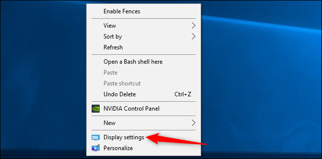 اعدادت العرض ويندوز 10