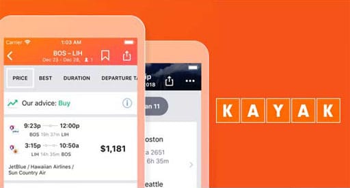 تطبيق kayak حجز فنادق