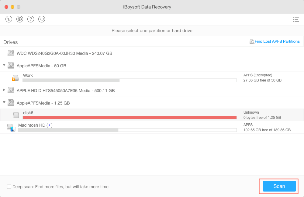 استعادة ملفات للماك iboysoft data recovery