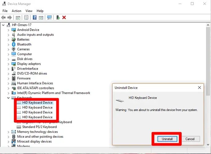 الغاء توصيل لوحة مفاتيح اضافية