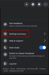 اعدادات فيسبوك لنقل الصور