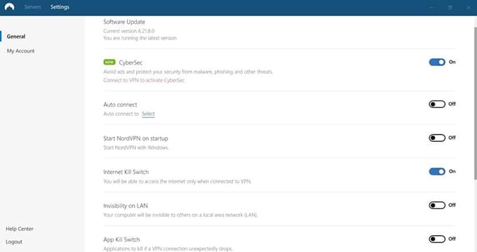 اعدادات NordVPN 