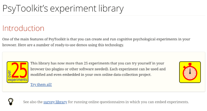 موقع اختبار الذكاء PsyToolkit