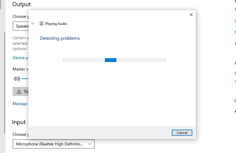 اداة اصلاح الصوت في ويندوز