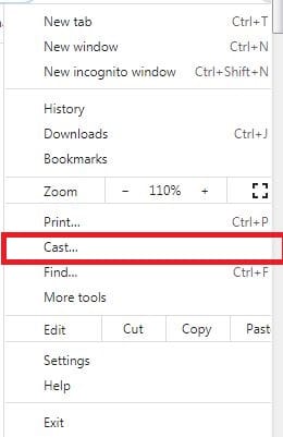 تحديد الخيار كاست CAST