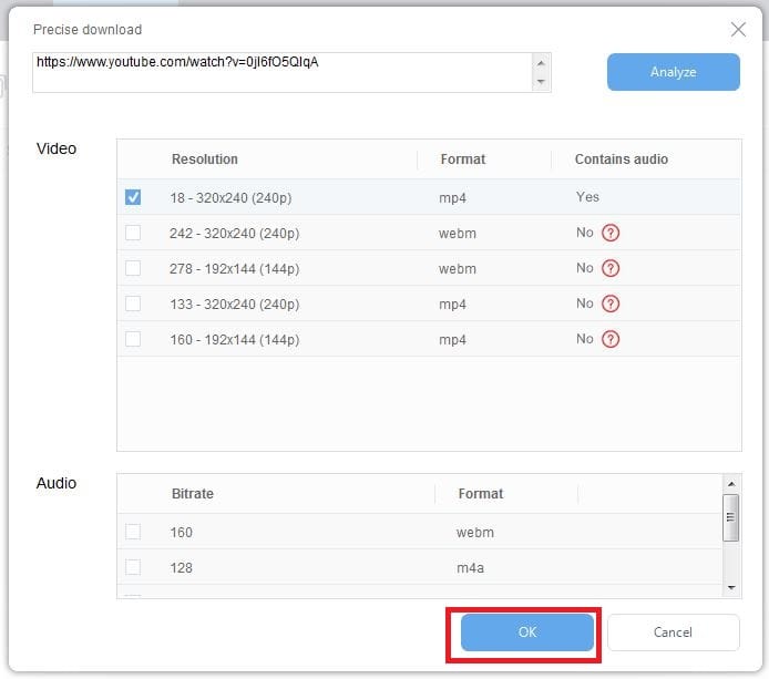 تحديد خصائص الفيديو