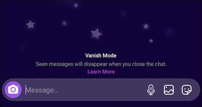 vanish mode instagram معنى