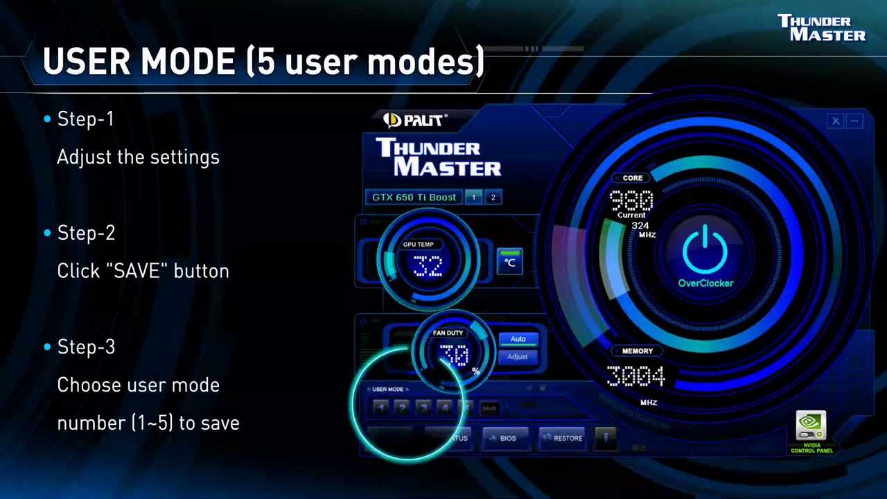 10. Palit ThunderMaster: Increase the speed of the graphics card