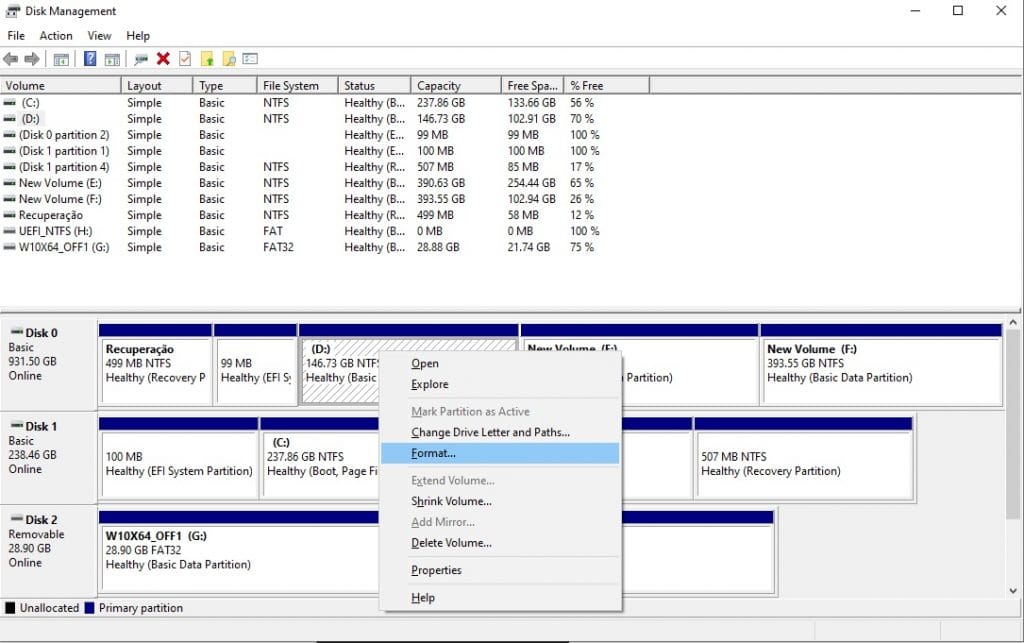 تهيئة بارتشن الويندوز القديم
