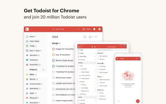 Todoist أداة مهام لكروم
