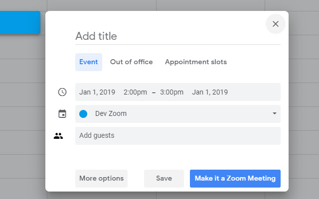 zoom calendar link with google scheduler