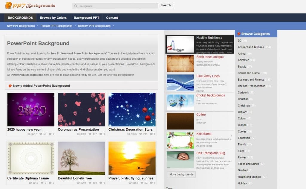موقع PPTBackgrounds.org