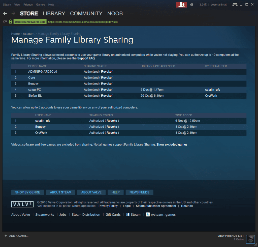 مشاركة العاب مع العائلة Steam Family