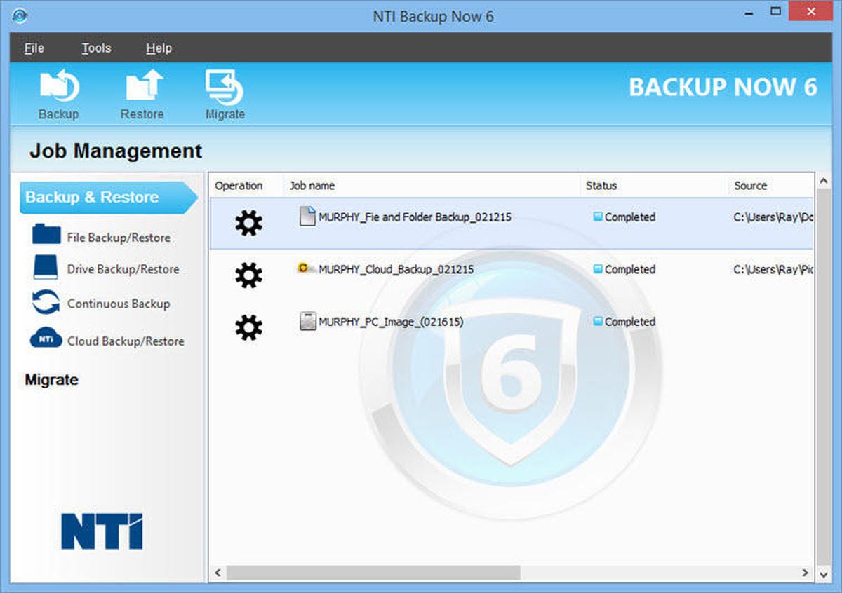 برنامج NTI Backup Now