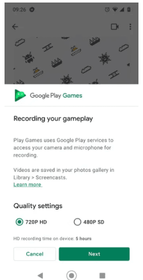 تسجيل الشاشة فيديو عبر Google Play