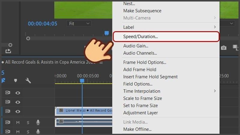 بريميير Premiere Pro speed