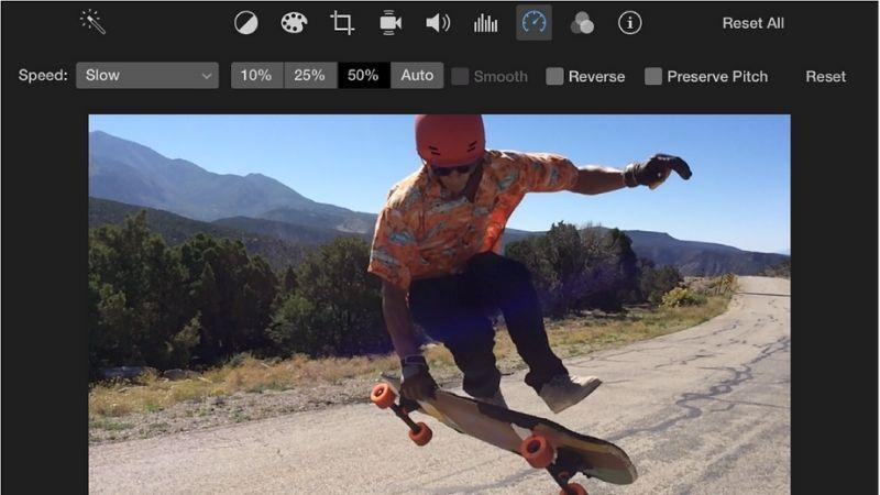 تسريع فيديو في iMovie
