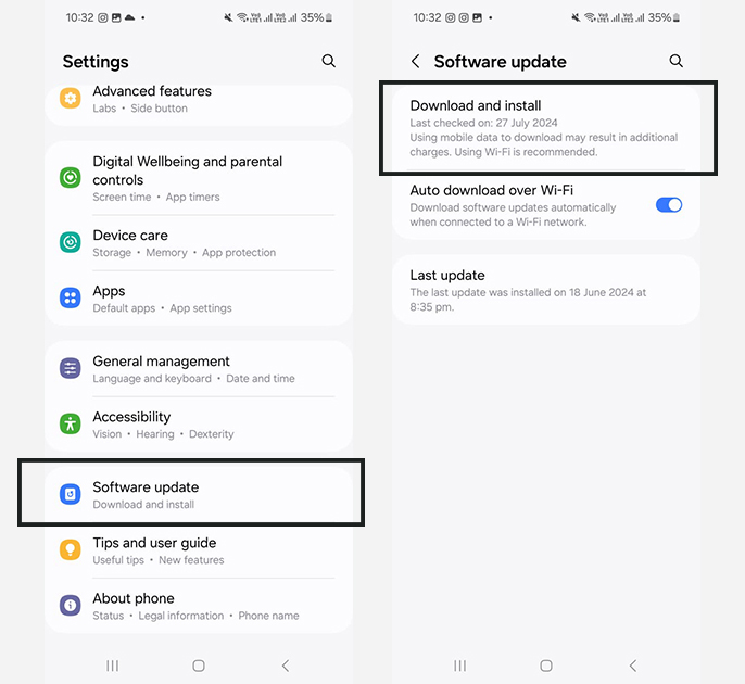 تحقق من تحديثات الهاتف: تسريع جوال اندرويد