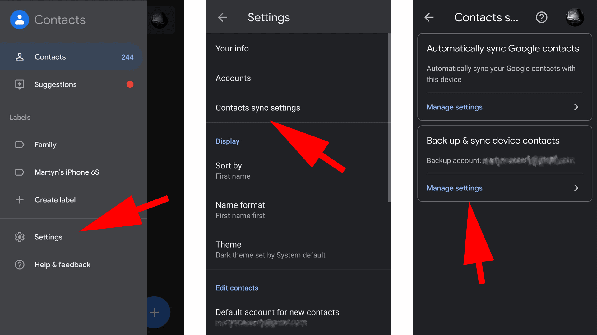 نسخ جهات الاتصال