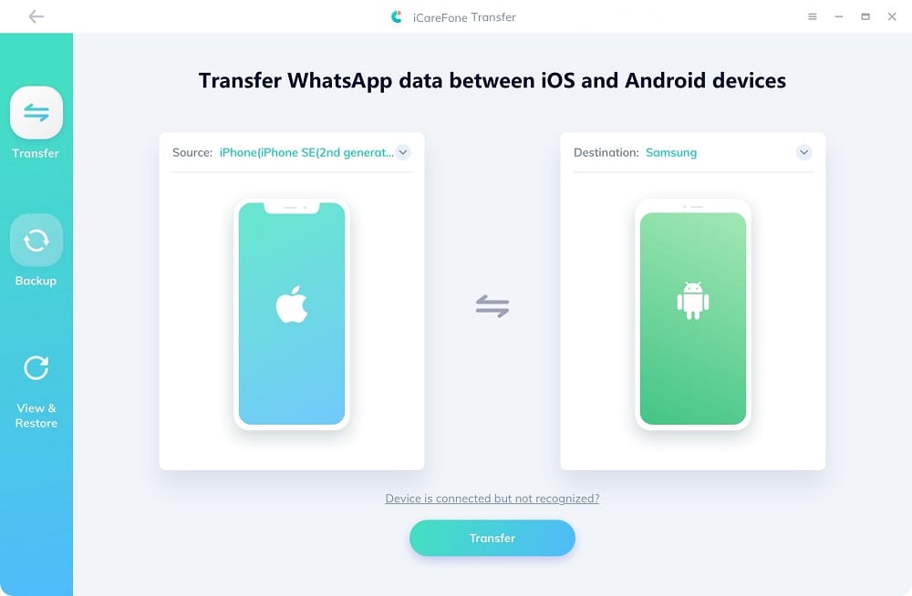 نقل الواتس من أندرويد إلى ايفون Tenorshare iCareFone
