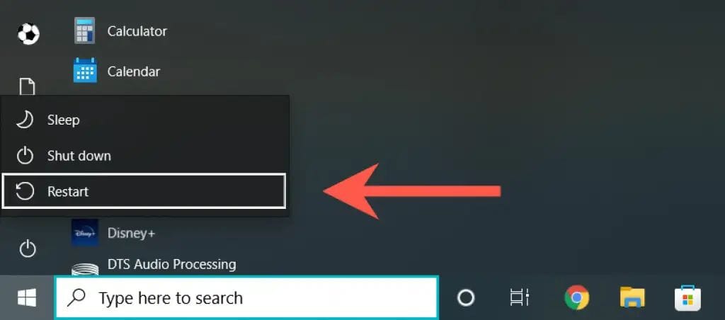 إعادة تشغيل الحاسوب