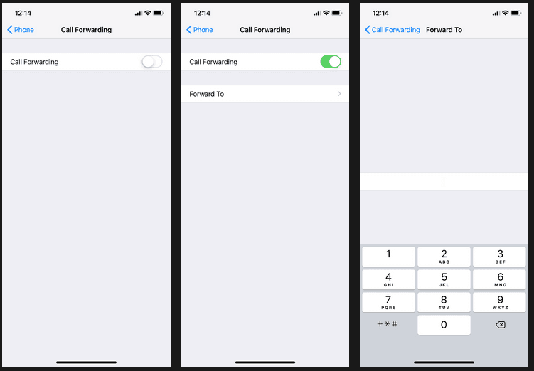إعادة توجيه المكالمات على iOS
