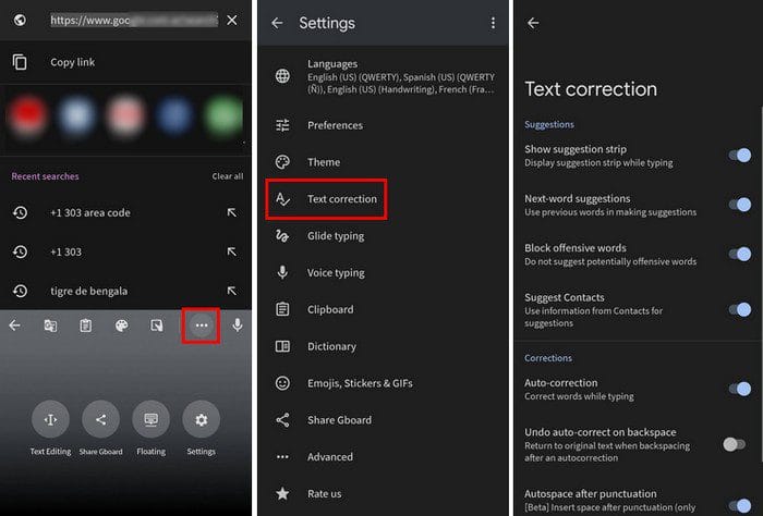 تعطيل خاصية التصحيح التلقائي في Gboard