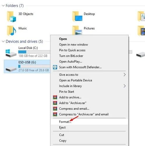 مسح محرك الأقراص